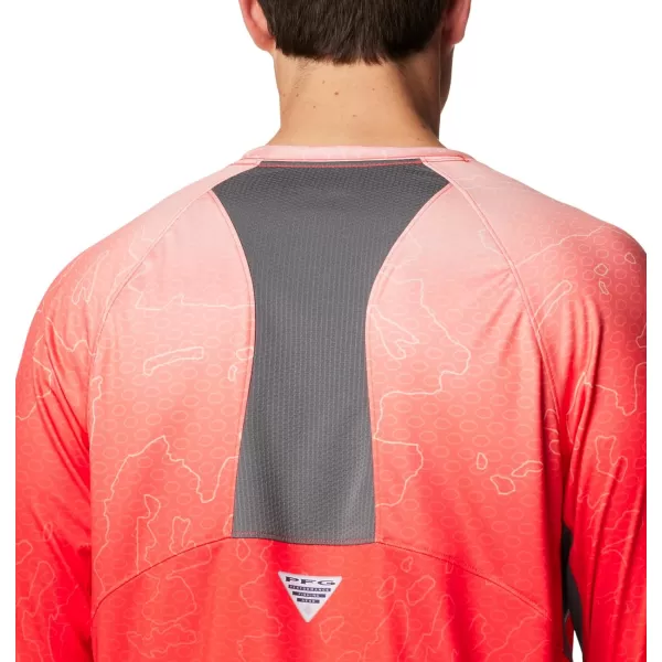 imageColumbia Mens Super Terminal Tackle Vent Long SleeveBright Poppy Terminal TechcamoCity Grey