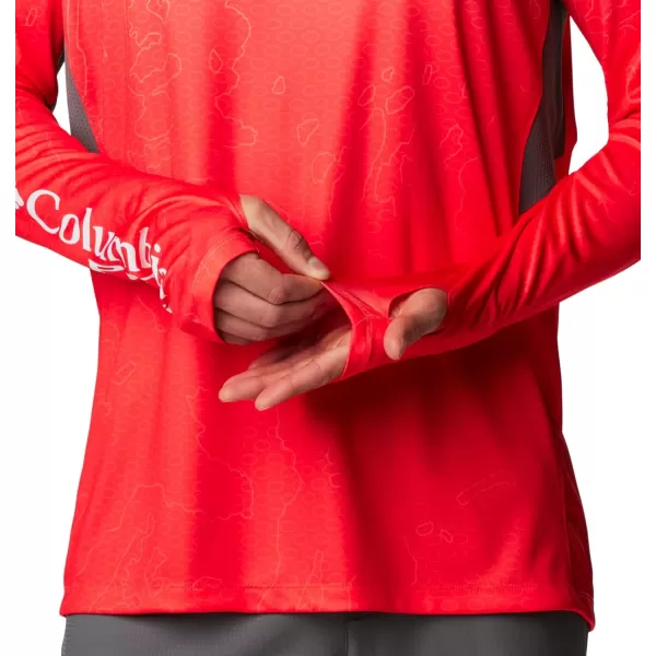 imageColumbia Mens Super Terminal Tackle Vent Long SleeveBright Poppy Terminal TechcamoCity Grey