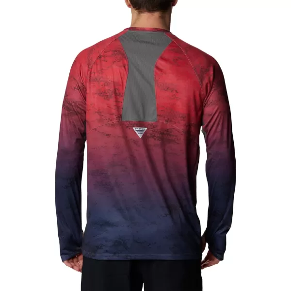 imageColumbia Mens Super Terminal Tackle Vent Long SleeveRed Spark Pfg Camo Gradient