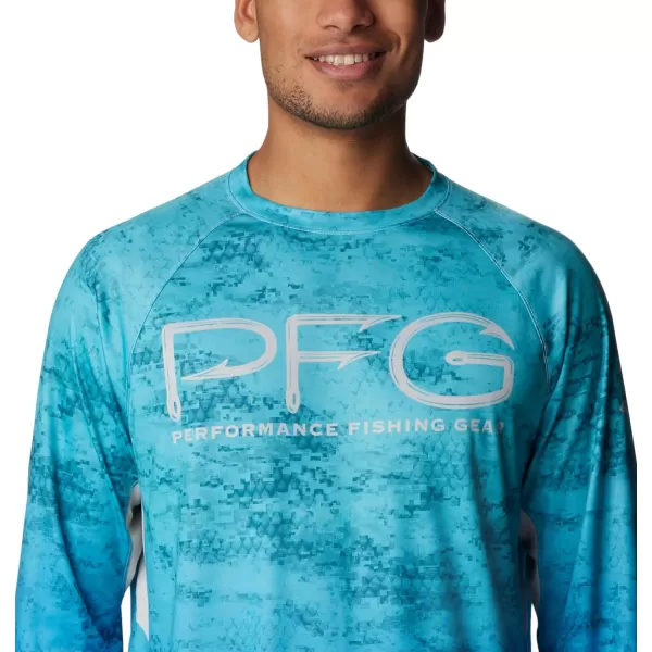 imageColumbia Mens Super Terminal Tackle Vent Long SleeveTurquoise Pfg Camo Gradient