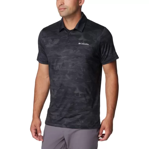 imageColumbia Mens Tech Trail Novelty PoloBlack Beachwood