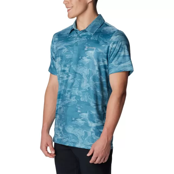 imageColumbia Mens Tech Trail Novelty PoloCloudburst Beachwood