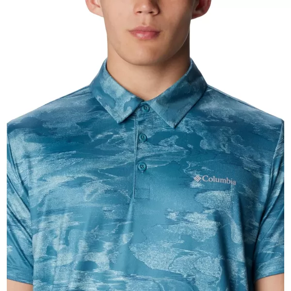 imageColumbia Mens Tech Trail Novelty PoloCloudburst Beachwood