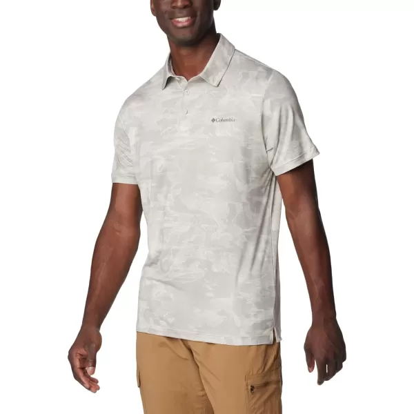 imageColumbia Mens Tech Trail Novelty PoloDark Stone Beachwood