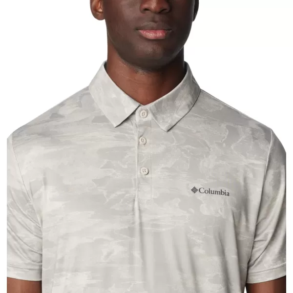 imageColumbia Mens Tech Trail Novelty PoloDark Stone Beachwood