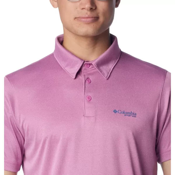 imageColumbia Mens Terminal Tackle Heather PoloBright Lavender HeatherBluebell Logo
