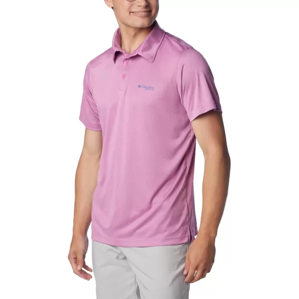 imageColumbia Mens Terminal Tackle Heather PoloBright Lavender HeatherBluebell Logo