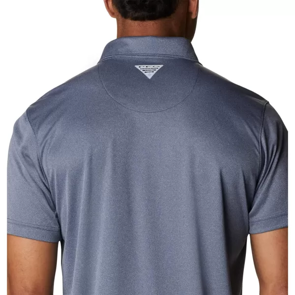 imageColumbia Mens Terminal Tackle Heather PoloCarbon HeatherRed Spark Logo