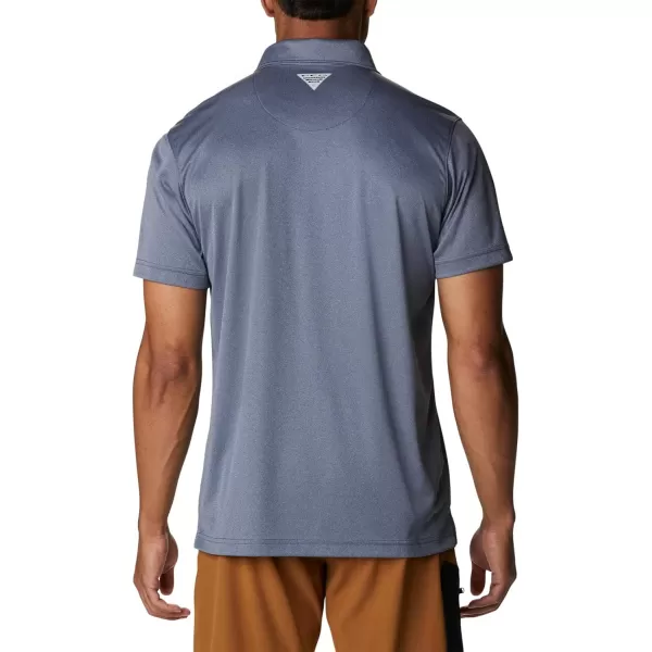 imageColumbia Mens Terminal Tackle Heather PoloCarbon HeatherRed Spark Logo