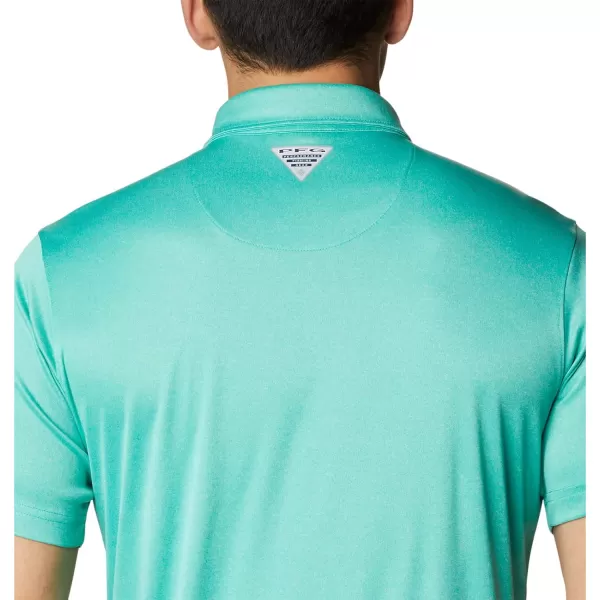 imageColumbia Mens Terminal Tackle Heather PoloElectric Turquoise HeatherCool Grey Logo