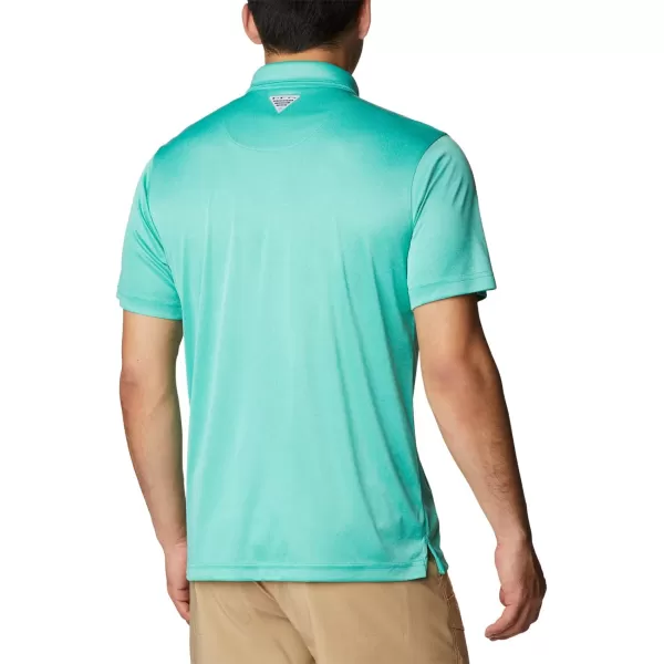 imageColumbia Mens Terminal Tackle Heather PoloElectric Turquoise HeatherCool Grey Logo