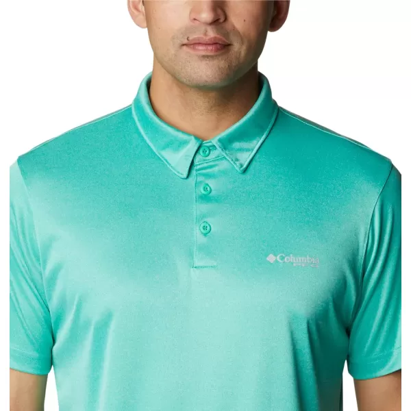 imageColumbia Mens Terminal Tackle Heather PoloElectric Turquoise HeatherCool Grey Logo