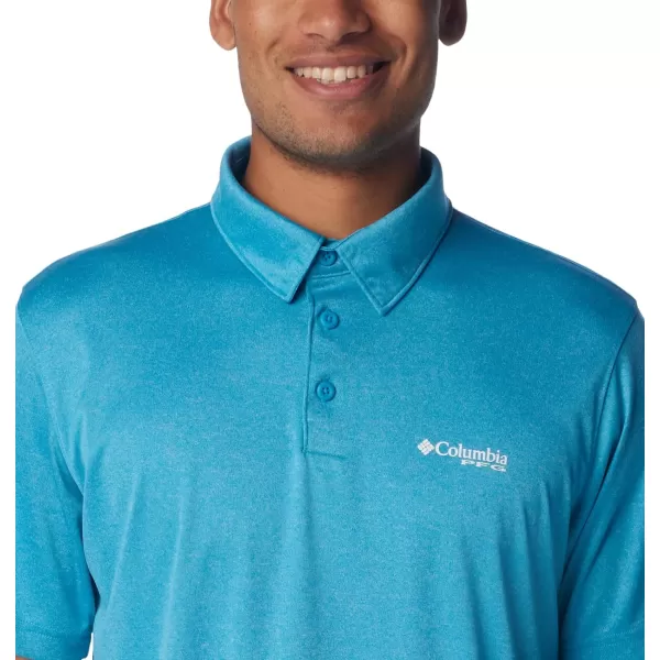 imageColumbia Mens Terminal Tackle Heather PoloOcean Blue HeatherWhite Logo