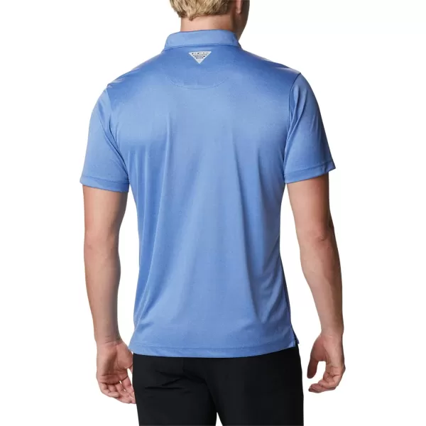 imageColumbia Mens Terminal Tackle Heather PoloVivid Blue HeatherBright Nectar Logo