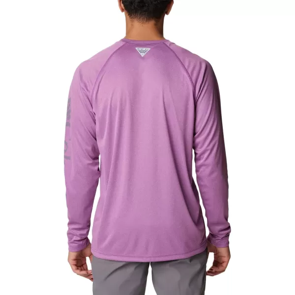 imageColumbia Mens Terminal Tackle Long Sleeve Shirt Wicking MaterialBerry Jam HeatherGranite Purple Logo