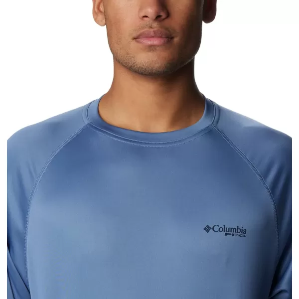 imageColumbia Mens Terminal Tackle Long Sleeve Shirt Wicking MaterialBluestoneCollegiate Navy Logo