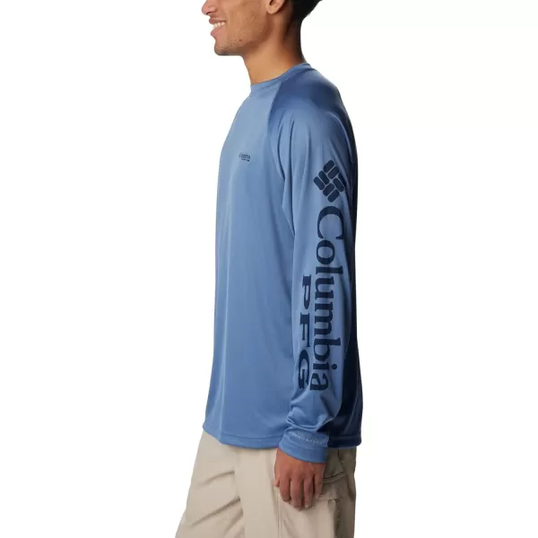 imageColumbia Mens Terminal Tackle Long Sleeve Shirt Wicking MaterialBluestoneCollegiate Navy Logo