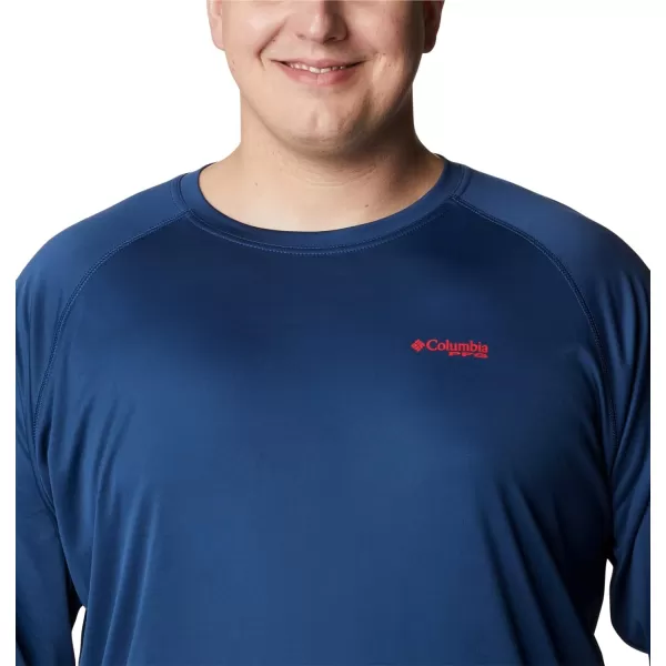 imageColumbia Mens Terminal Tackle Long Sleeve Shirt Wicking MaterialCarbonRed Spark Logo