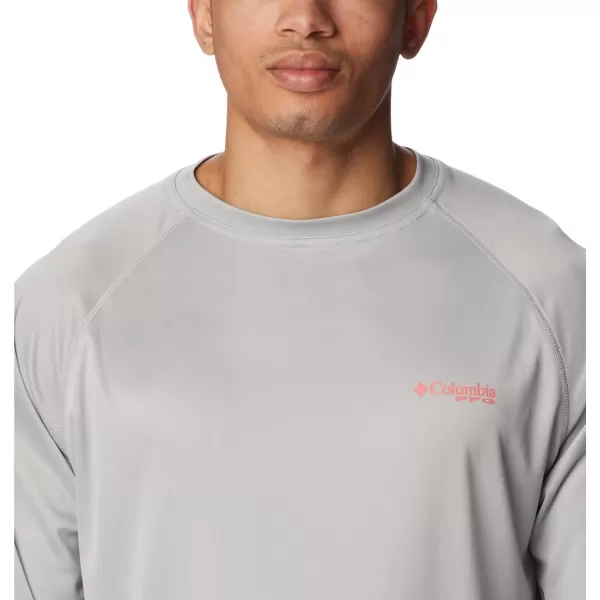 imageColumbia Mens Terminal Tackle Long Sleeve Shirt Wicking MaterialCool GreySalmon Logo