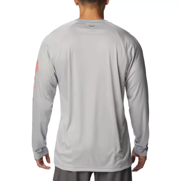 imageColumbia Mens Terminal Tackle Long Sleeve Shirt Wicking MaterialCool GreySalmon Logo