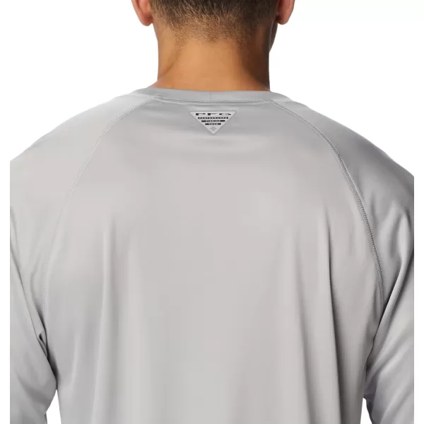 imageColumbia Mens Terminal Tackle Long Sleeve Shirt Wicking MaterialCool GreySalmon Logo
