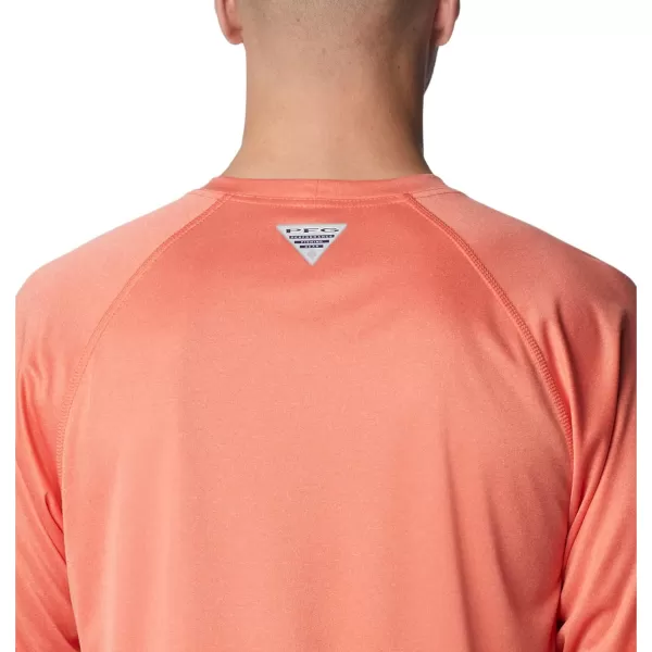 imageColumbia Mens Terminal Tackle Long Sleeve Shirt Wicking MaterialCorange HeatherOcean Teal Logo