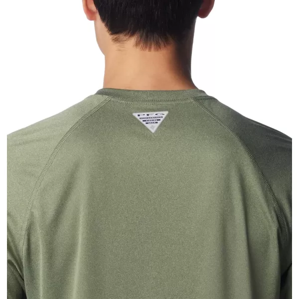imageColumbia Mens Terminal Tackle Long Sleeve Shirt Wicking MaterialCypress HeatherCool Grey Logo