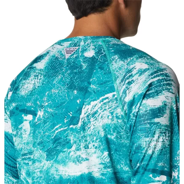 imageColumbia Mens Terminal Tackle Long Sleeve Shirt Wicking MaterialElectric Turquoise Realtree Horizon