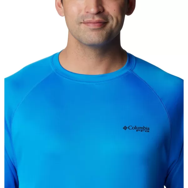 imageColumbia Mens Terminal Tackle Long Sleeve Shirt Wicking MaterialHyper BlueBlack Logo