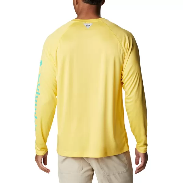 imageColumbia Mens Terminal Tackle Long Sleeve Shirt Wicking MaterialSun GlowElectric Turquoise Logo