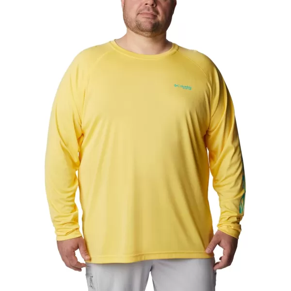 imageColumbia Mens Terminal Tackle Long Sleeve Shirt Wicking MaterialSun GlowElectric Turquoise Logo