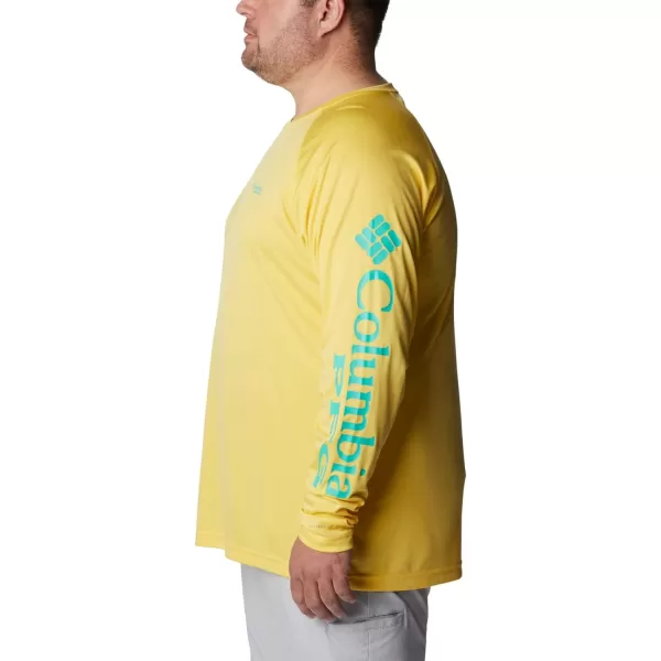 imageColumbia Mens Terminal Tackle Long Sleeve Shirt Wicking MaterialSun GlowElectric Turquoise Logo