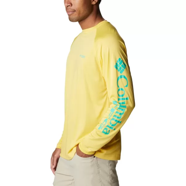 imageColumbia Mens Terminal Tackle Long Sleeve Shirt Wicking MaterialSun GlowElectric Turquoise Logo