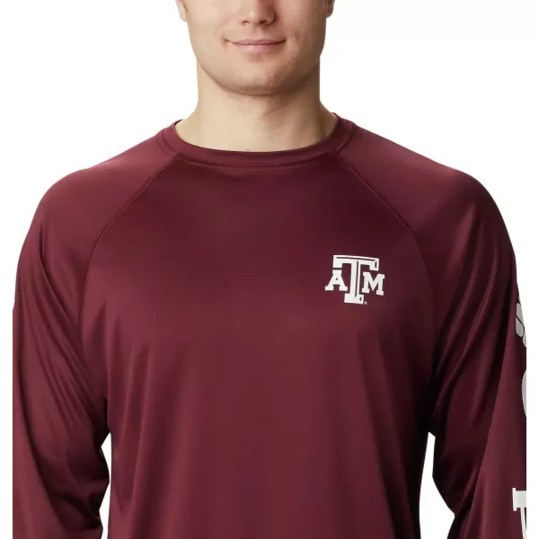 imageColumbia Mens Terminal Tackle Long Sleeve Shirt Wicking MaterialTam  Deep Maroon  White