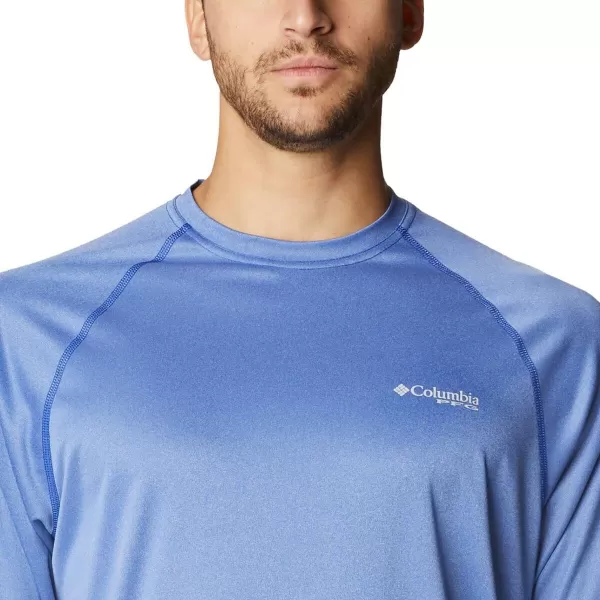 imageColumbia Mens Terminal Tackle Long Sleeve Shirt Wicking MaterialTanzanite HeatherCool Grey Logo