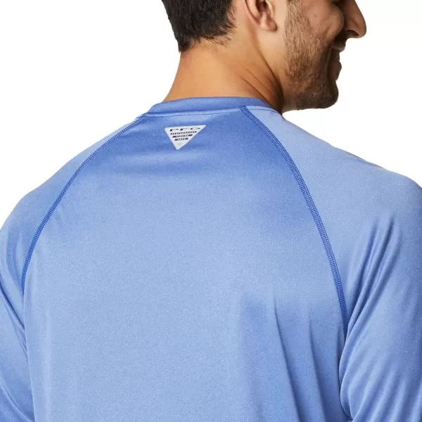 imageColumbia Mens Terminal Tackle Long Sleeve Shirt Wicking MaterialTanzanite HeatherCool Grey Logo