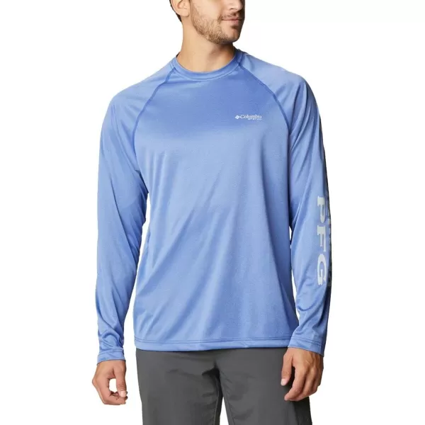 imageColumbia Mens Terminal Tackle Long Sleeve Shirt Wicking MaterialTanzanite HeatherCool Grey Logo