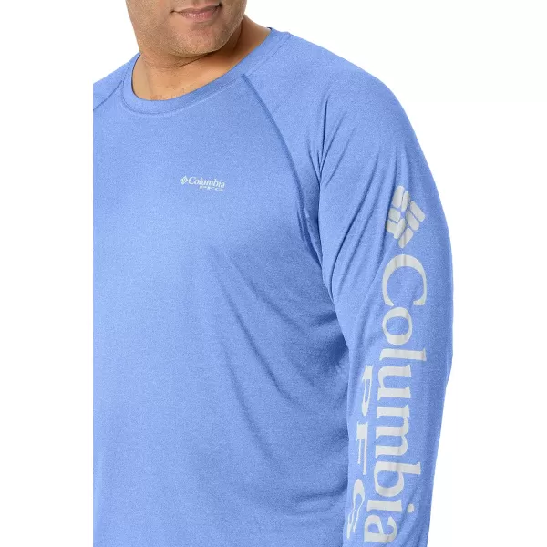 imageColumbia Mens Terminal Tackle Long Sleeve Shirt Wicking MaterialTanzanite HeatherCool Grey Logo
