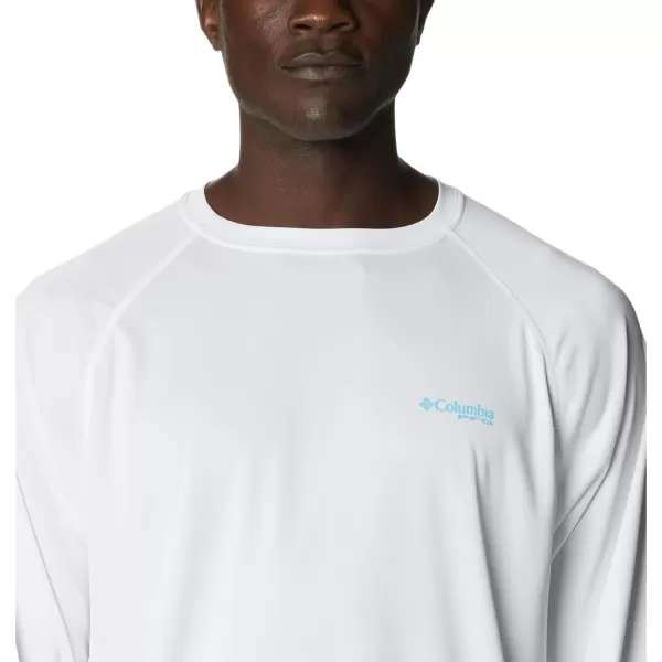 imageColumbia Mens Terminal Tackle Long Sleeve Shirt Wicking MaterialWhiteAtoll Logo