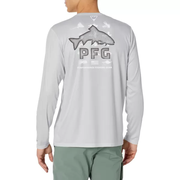 imageColumbia Mens Terminal Tackle PFG Bait Jumper Long SleeveCool GreyWhite Bait Jumper Fresh