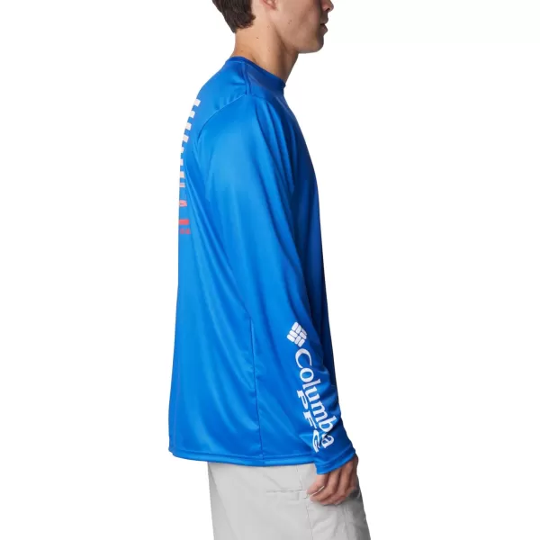 imageColumbia Mens Terminal Tackle PFG Fish Star Long SleeveVivid BlueColl Navy Marlin Gradient