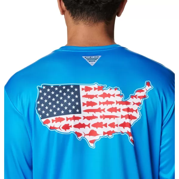imageColumbia Mens Terminal Tackle PFG Statetriot Long SleeveHyper Blue  White Usa