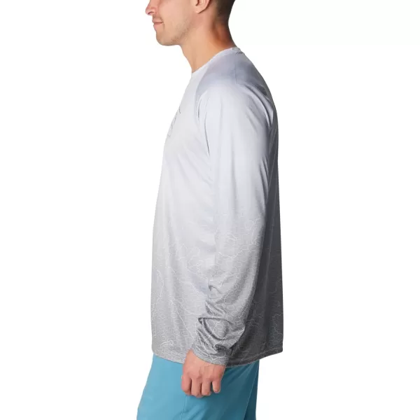 imageColumbia Mens Terminal Tackle PFG Super Fade Long SleeveCirrus Grey TechcamoBathymetric Super Fade