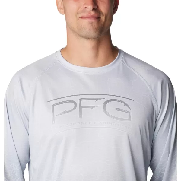 imageColumbia Mens Terminal Tackle PFG Super Fade Long SleeveCirrus Grey TechcamoBathymetric Super Fade