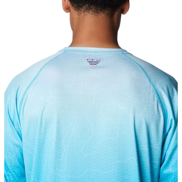 imageColumbia Mens Terminal Tackle PFG Super Fade Long SleeveOcean Blue TechcamoBathymetric Super Fade