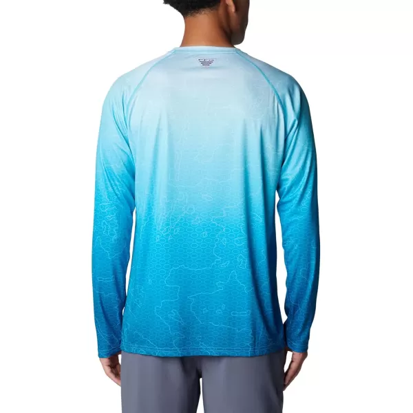 imageColumbia Mens Terminal Tackle PFG Super Fade Long SleeveOcean Blue TechcamoBathymetric Super Fade