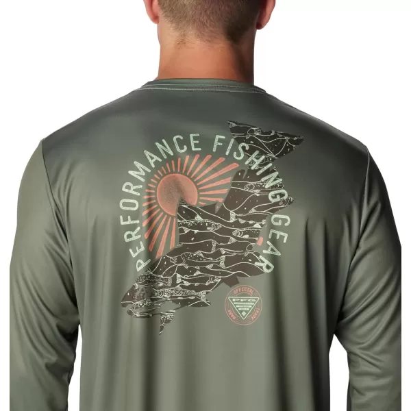 imageColumbia Mens Terminal Tackle PFG Tarpon Rise Long SleeveCypressTrout PrintAnadromous