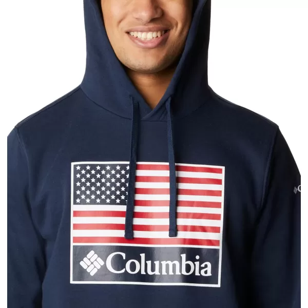 imageColumbia Mens Trek Graphic HoodieCollegiate NavyUs Flag Stamp