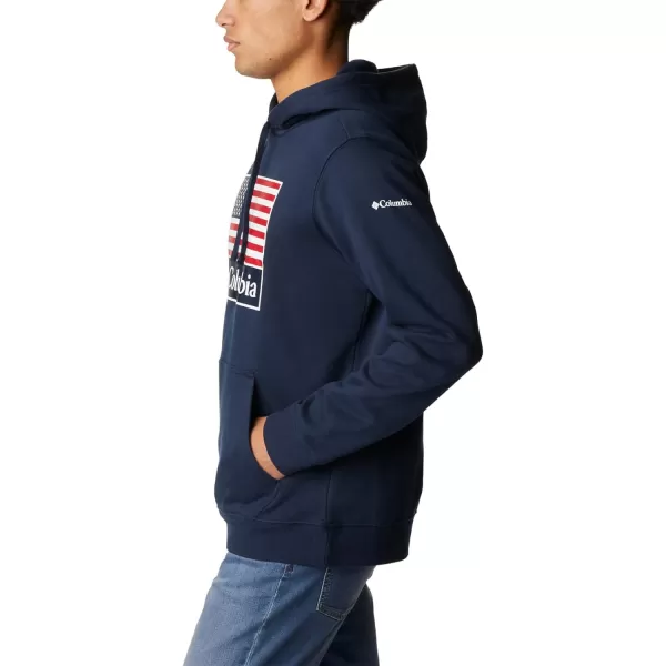 imageColumbia Mens Trek Graphic HoodieCollegiate NavyUs Flag Stamp