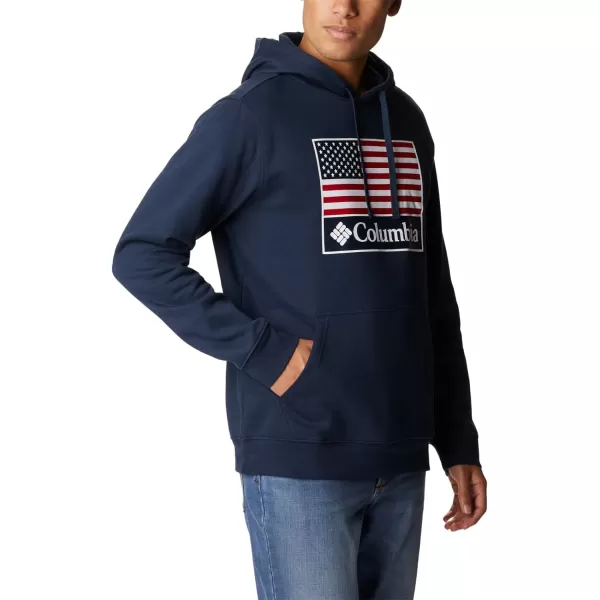 imageColumbia Mens Trek Graphic HoodieCollegiate NavyUs Flag Stamp
